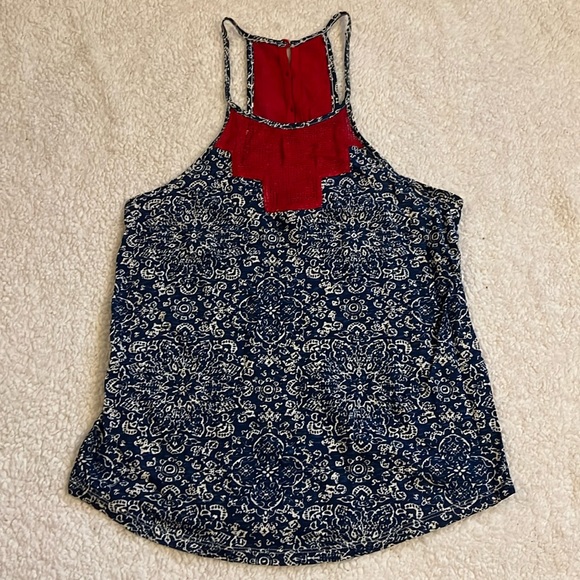 Lucky Brand size M blue and red tank top - Picture 1 of 4